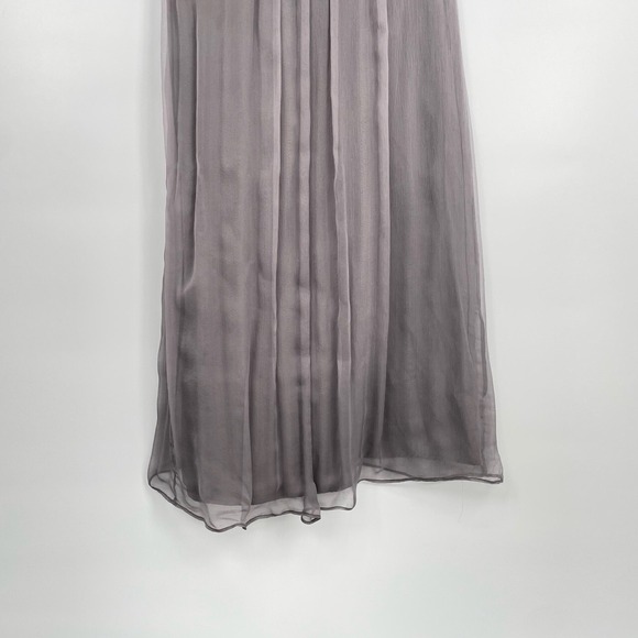 Amsale Women's Lavender Silk Pleated Empire Waist Elegant Prom Maxi Dress Size 2 - Picture 6 of 9